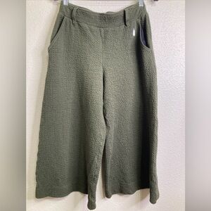 SWEATY BETTY London Green Knit Wide Leg Enso Culottes Gaucho Crop Pants Sz S